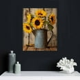 thumbnail image 4 of COMIO Rustic Farmhouse Sunflowers Wall Art Country Yellow Flowers Painting Canvas Wall Art Prints Wood Board Artwork Picture Canvas Painting Home Decor For Bedroom Living Room, 4 of 4