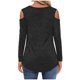thumbnail image 3 of Camiseta suelta con cuello en V y manga larga con hombros descubiertos para mujer Fridja bvmnju4700, 3 of 8
