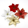 thumbnail image 4 of Simulación de flores navideñas con purpurina en polvo, girasol, creativa y nueva corona para árbol de Navidad, decoraciones de ratán, 4 of 4