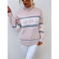 thumbnail image 5 of Women’s Snowflake Christmas Sweater Casual Long Sleeve Knitted Pullover Sweaters Crewneck Loose Jumper Tops, 5 of 6