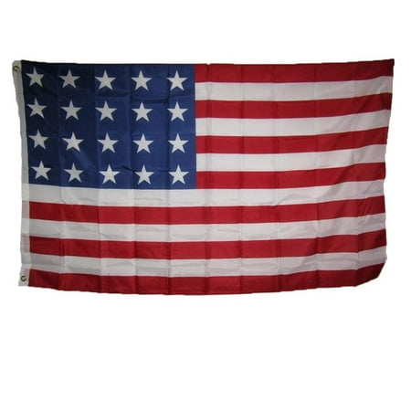 Nylon Eyelet - 3x5 USA American 20 Star Linear 1818 Historical Flag 3'x5' Super Polyester Nylon House Banner Grommets Double Stitched Metal Eyelets For Hoisting Fade Resistant.., By AES,USA