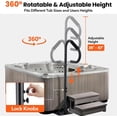 thumbnail image 4 of Bingirl Hot Tub Handrail with LED Light, 360° Rotatable Spa Side Handrail with 35"～57" Adjustable Height, Hot Tub Hand Rail with Slide-Under Base and Non-Slip Grip, 4 of 7