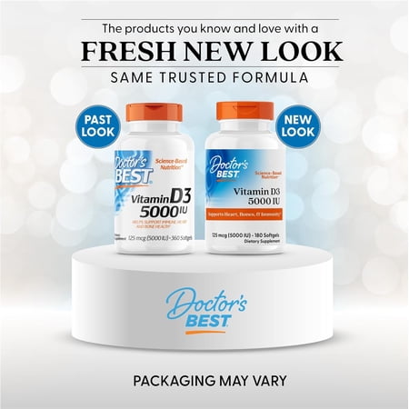 ドクターズベスト ビタミンD3 5000IU (125mcg) 180粒 ソフトジェル Doctor's Best Vitamin D3 サプリメント ビタミン ビタミンD-3 ビタミンサプリ