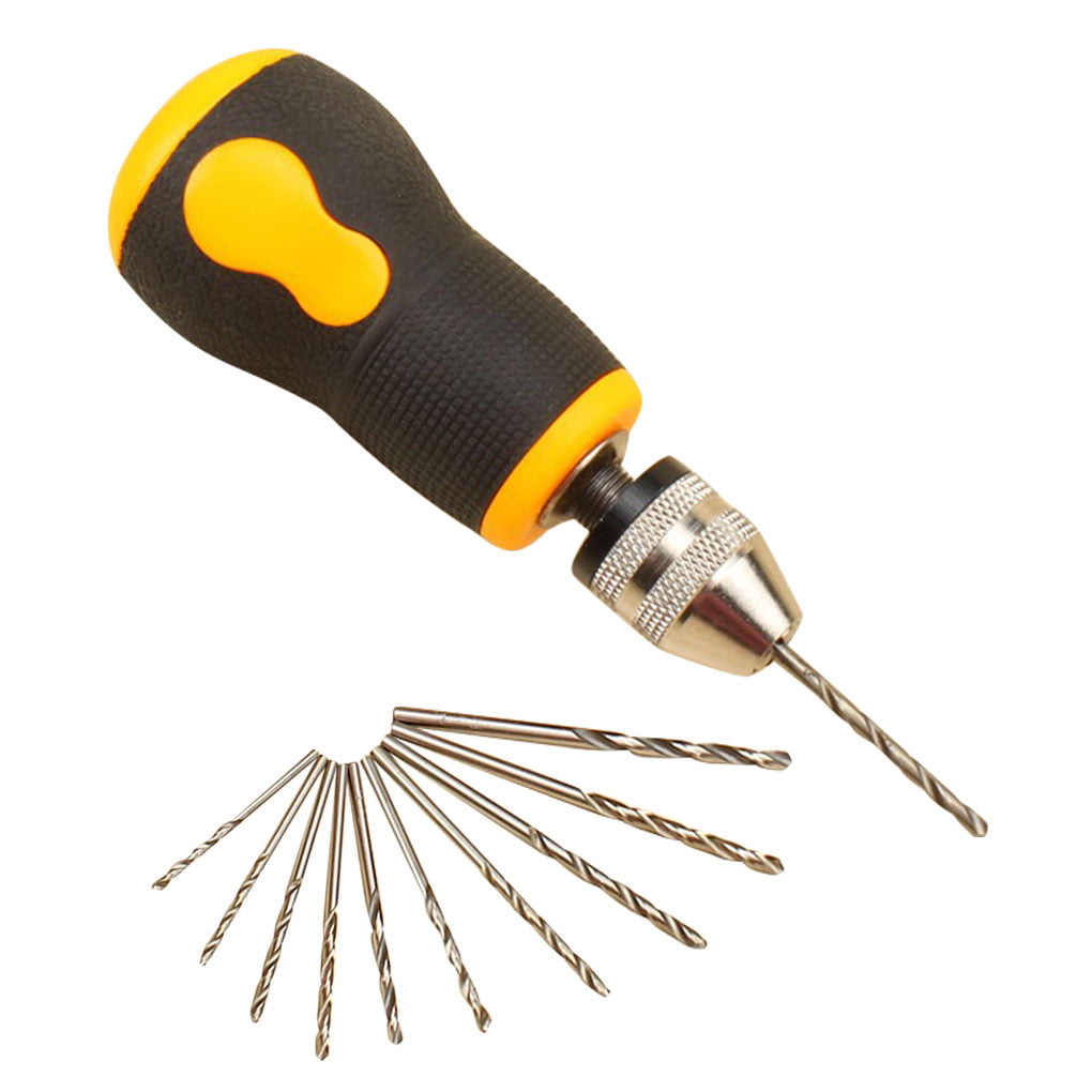 A sixx Small Hand Drill Lightweight High Precision Non-Slip 90mm for Wooden Drilling Plastic Drilling Mini Hand Drill 