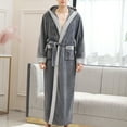 thumbnail image 6 of Bovxnpu Mens Bathrobes, Mens Robe Full Length Plushed Robe for Men Long Fleece Bathrobe With Pockets and Belt Bathrobe Loungewear Nightwear, 6 of 6