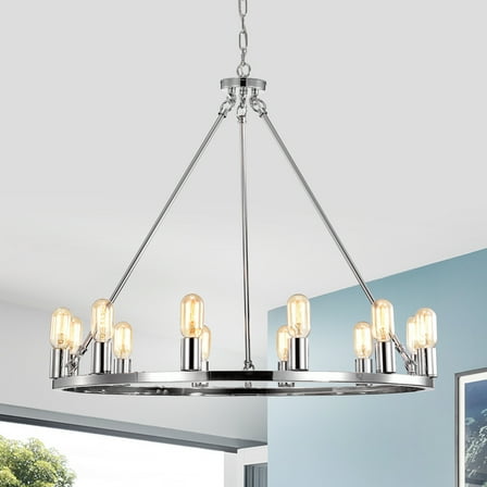 Reiss 12-Light 47-Inch Round Wagon Wheel Chandelier