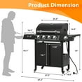 thumbnail image 2 of Haverchair 4-Burner Gas Grill Propane with Side Burner 50,000 BTU Outdoor BBQ Propane Gas Grill Cart Barbecue Grill for Patio Garden Picnic Backyard Cooking Camping,Black, 2 of 8