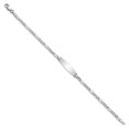 thumbnail image 4 of Auriga Fine Jewelry 14K White Gold Semi-Solid Figaro Id Bracelet 6 inch for Women, 4 of 5