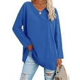 thumbnail image 2 of Camisa de gran tamaño para mujer, camiseta de manga larga para mujer, blusa informal para mujer, top de verano para mujer, multifuncional, 2 of 6