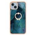 thumbnail image 6 of SaniMore for iPhone 13 Case, Marble Pattern 3 in 1 Heavy Duty Shockproof Full Body Hard PC+IMD Bumper Drop Protective Women Girls Cover Rotating Ring Bracket Stand for iPhone 13, Green, 6 of 6