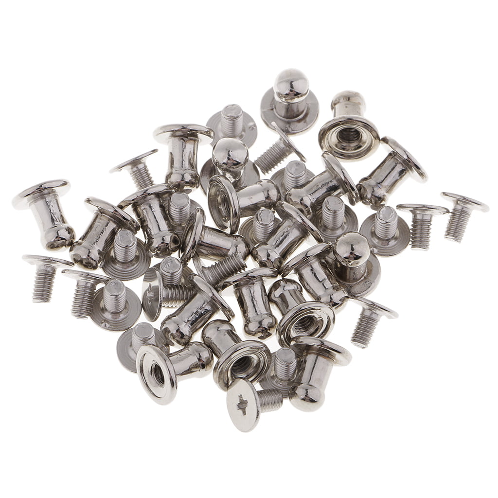 10pcs Silver Chicago Screws Button Leather Decor for DIY Hand Craft Supplies 