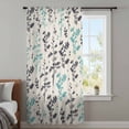 thumbnail image 4 of Aqua Grey Botanical Sheer Curtains 54 Inches Long, Rustic Country Spring Floral Summer Leafv Light Filering Curtains, Breathable Simi Curtain Privacy Drapes for Kitchen Bathroom Window Treatment, 4 of 9