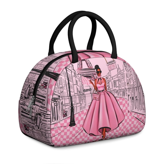 Paris Vacation Bag, Fashionable Vintage Travel Backpack for Holiday Adventures in Girly Pink