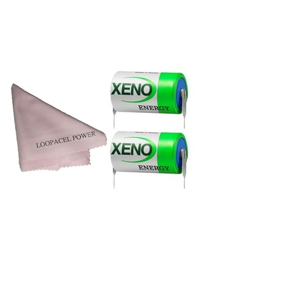 2 Xeno Energy XL-050F-T2 1/2AA Lithium Thionyl Chloride Battery with Tabs with Loopacell Cloth