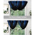 thumbnail image 5 of Waterfall Valances for Windows, Blue Rose Kitchen Sheer Valance Curtains, Vintage Abstract Garden Flower Floral Black Rod Pocket Elegant Swag Valances for Living Room Bedroom, 47.2"x38.5", 1 Panel, 5 of 8
