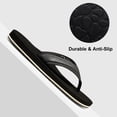thumbnail image 6 of Harvest Land Comfortable Flip Flops for Men Arch Support Thong Sandals Non Slip Summer Beach Shoes Black Size 12 Males, 6 of 11