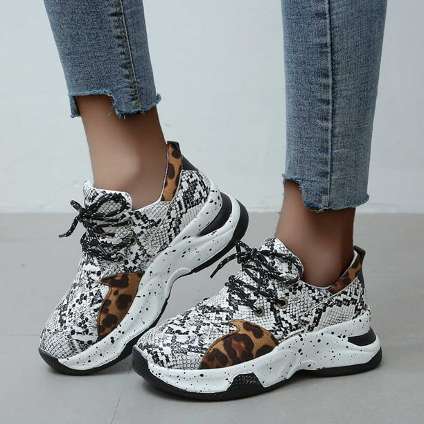 Zapatos de mujer cómodos de bloque de color deportivo informal de talla grande de tela elástica para mujer a la moda Wmkox8yii shalkjhdk1906