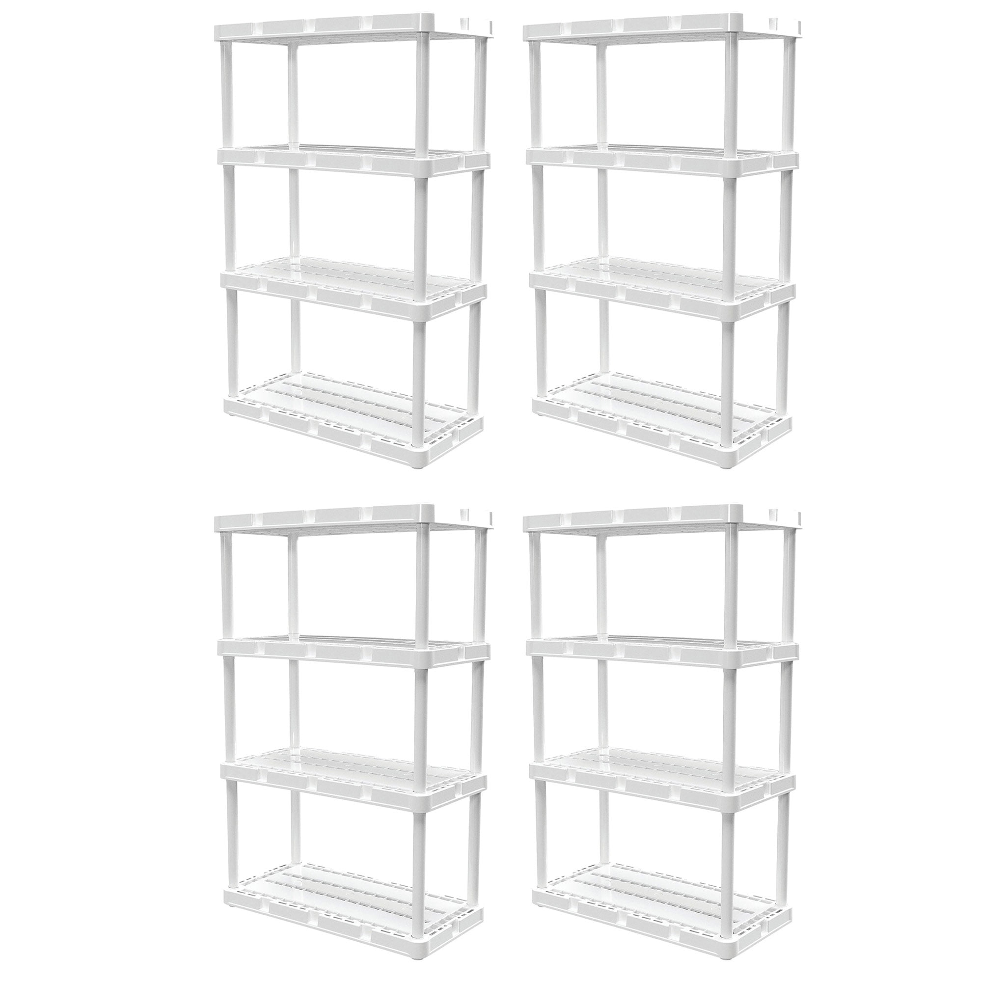 Gracious Living 4 Shelf KnectAShelf Storage Unit, White (4 Pack)