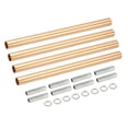 thumbnail image 1 of Unique Bargains M10 Thread 7.87' Coupling Nut with Pipe Hex Nut Threaded Extension Rod Kit French Gold 4 Set, 1 of 4