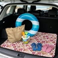 thumbnail image 2 of COEQINE Trunk Liner for SUV, Anti-Slip Cargo Mat Car Boot Protection Dust-proof Dog Seat Cover Fit for SUV, Sedan, Truck, 29 x 39 Inches, Pink Brown Leopard Print, 2 of 7