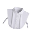 thumbnail image 2 of Mujeres blancas collar falso solapa de chal de chal para ropa trajes de ropa uniformes, 2 of 8