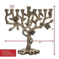 thumbnail image 4 of Ner Mitzvah, 8" Artistic Aluminum Candle Hannukah Menorah - Tree Of Life Design (Bronze), 4 of 5