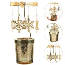 Mobestech Vintage Candlestick Holders Golden Metal 1Set