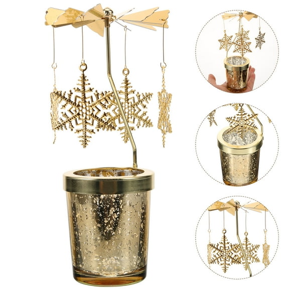 Mobestech Vintage Candlestick Holders Golden Metal 1Set