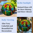 thumbnail image 4 of Colorful Parrots Macaw Couple Stained Glass Suncatcher Window Hangings Colored Handmade Glass Suncatcher Crafts Kits for Indoor Garden Christmas Decoration 16x16cm(2), 4 of 7