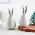 thumbnail image 3 of Figura de conejo de Pascua, conejos de cerámica, porcelana, arte moderno, decoración primaveral para el hogar, adornos y figuritas de conejo para Pascua, 3 of 8