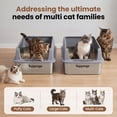 thumbnail image 4 of Topyangs Stainless Steel Litter Box, XL Metal Cat Litter Box for Big Cats, Gray, 4 of 14