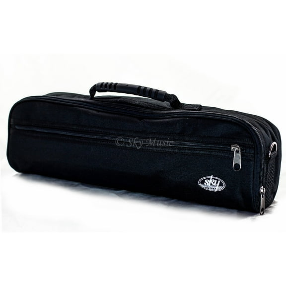 Sky Brand New C Flute Hard Case Cover w Side Pocket/Handle/Strap Black Color