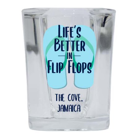 

The Cove Jamaica Souvenir 2 Ounce Square Shot Glass Flip Flop Design 4-Pack