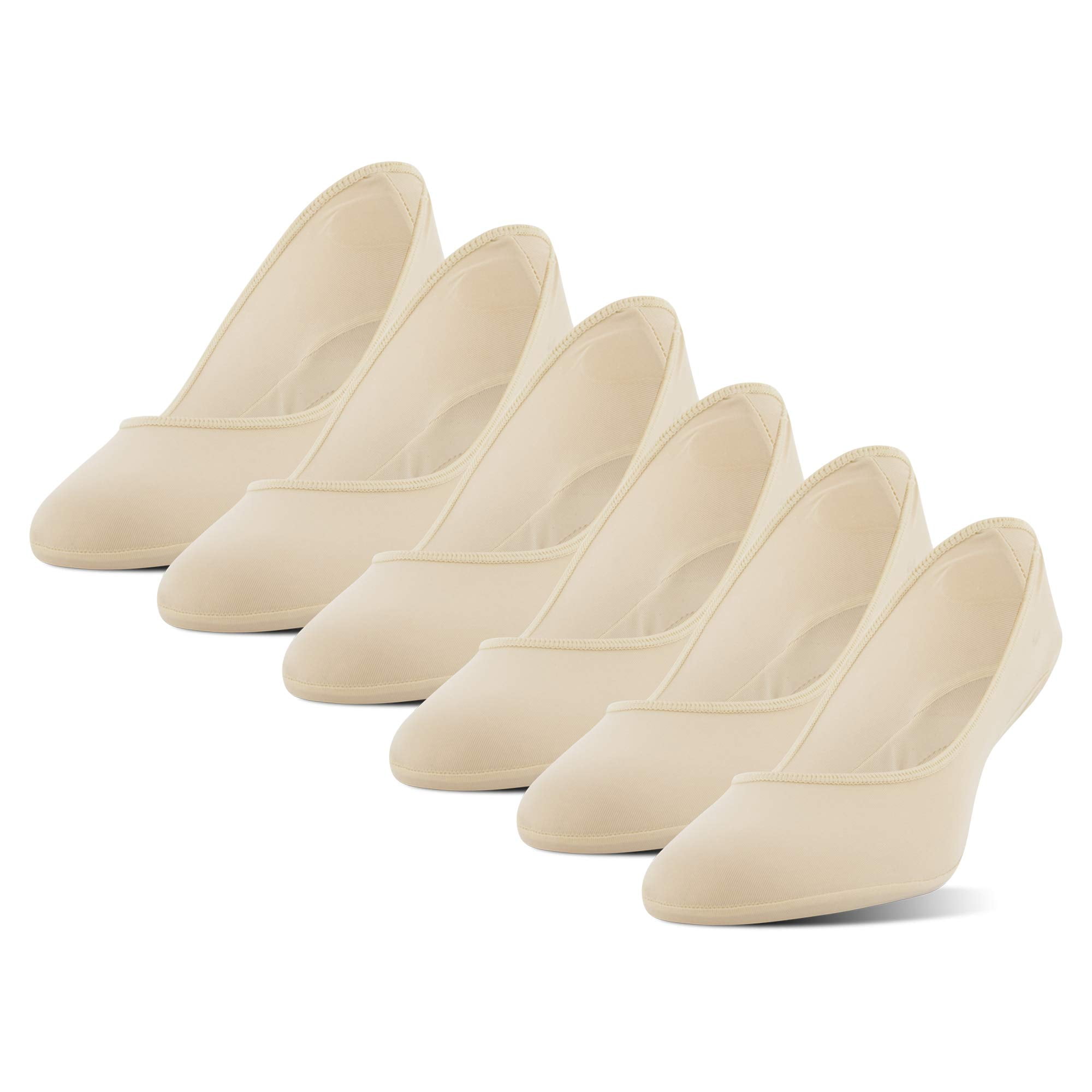 Peds Women's Contour Padded Low Cut No Show Socks, Nude (6Pairs), Shoe