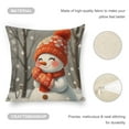 thumbnail image 4 of Smiling Snowman in Winter Linen toss pillowcase Decoration pillowcase Gift preferred 20x20" Cushion cover 2 set Sofa pillowcase Sofa bedroom living room car, 4 of 8