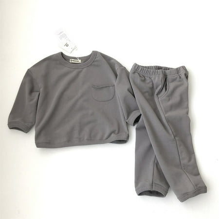 

4 Piece Baby Girls Boys Autumn Solid Cotton Long Sleeve Long Pants Sleepwear Set Outfits Clothes Toddler Girl 4t Pants Outfits