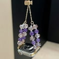 thumbnail image 2 of Dwitch Handmade Beaded Bracelet Apple Watch Band, Clear Sparkling Crystals Elastic Replacement Strap, Compatible with 38mm/40mm/41mm Series 8/7/SE/6/5/4/3/2/1 iWatch Bands,Purple, 2 of 8