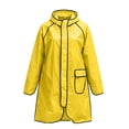 thumbnail image 2 of Stamzod Long Rain Coats for Women Eva Waterproof Hooded Rain Coat Jacket with Pockets for Cycling Outdoor Rainwear Yellow XXL, 2 of 9
