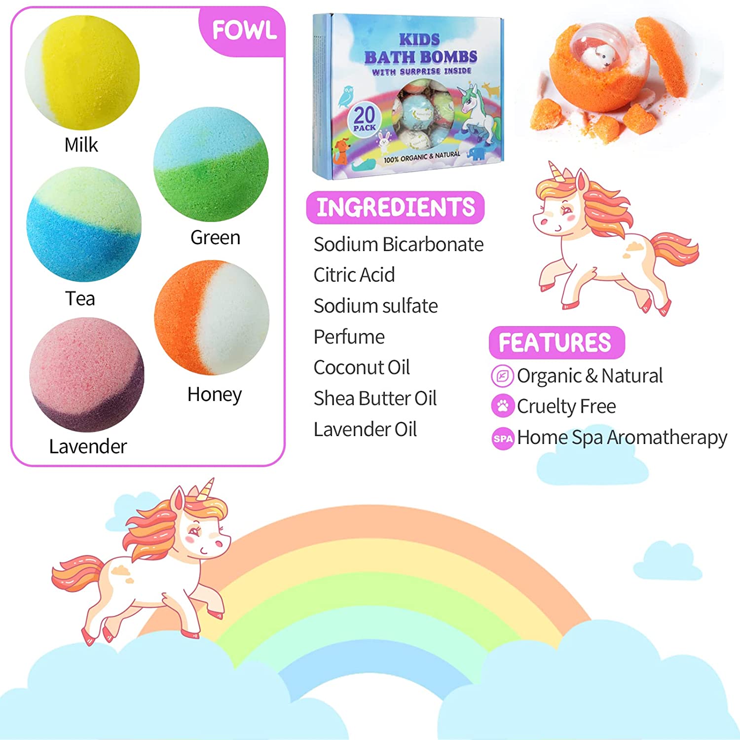 PickMora Bath Bombs for Kids with Surprise Toys photo 2