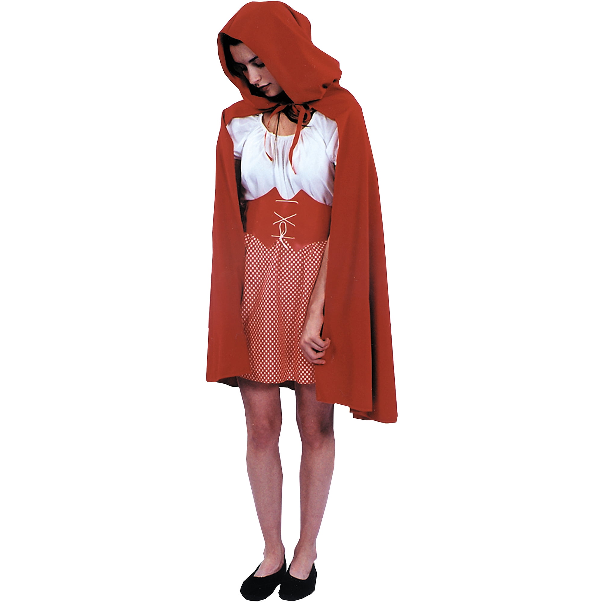 Red Riding Short Hood Cape & Hood Fairytale Halloween Fancy Dress World Book Day 