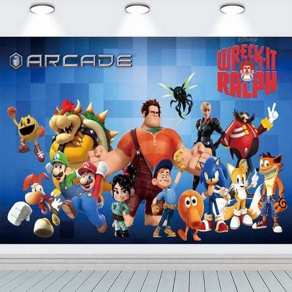 Wreck It Ralph Taspestry Wall Decor Backdrop Banner Party Supplies Poster Birthday Decorations Background for Photography Taspestry
