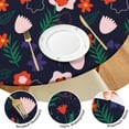 thumbnail image 4 of Polyester floral round tablecloth with elastic hem, wrinkle-resistant and reusable, fits 44-52 inch tables, oversized edition, 4 of 6