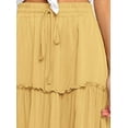thumbnail image 2 of Women's Boho Elastic High Waist A Line  Swing Beach Maxi  Holiday Skirt, 2 of 3