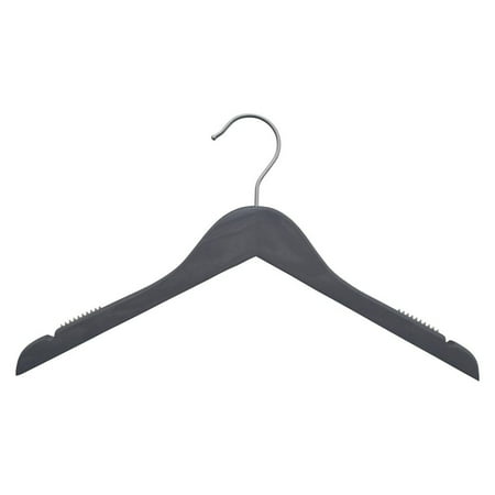 NAHANCO 17" Wooden Shirt Hanger, Greywash (Pack of 100)