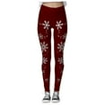 thumbnail image 4 of Fiaer Christmas Women's Black Leggings Snowflake Graphic High Waisted Pants Plus Size Cozy Trendy Tight Trousers XL, 4 of 5