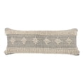 thumbnail image 2 of Laddha Home Designs Handwoven Diamond Cotton Lumbar Pillow Cover - 36" - Gray and Cream, 2 of 8