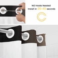 thumbnail image 5 of Brown Black Ombre No Hook Shower Curtain Waterproof, Bathroom Curtains with Snap in Liners and See Through Top Window, Modern Gradient Abstract Art Hotel Style Bathtub Curtains Shower 54"Wx78"L, 5 of 8