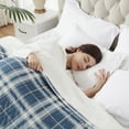 thumbnail image 3 of Westinghouse Electric Blanket Heated Throw Blanket, Plaid Lamb plush Heating Blanket 62" x 84", 6 Heat Settings, with 10 Heating Levels & 1-12 hours Adjustment,Tealplaid, 3 of 6