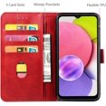 thumbnail image 3 of ORUYROP Samsung A03S Case Samsung A03S Wallet Case Shockproof Flip Flap Foldable Magnetic Clasp Protective Galaxy A03S Cover case with Cash Credit Card Slots and for Samsung Galaxy A03S (Red), 3 of 7