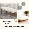 thumbnail image 5 of Dayalane Upholstered End of Bed Bench, Modern Ottoman Tufted Bedroom Bench with Solid Wood Legs for Living Room, Entryway, Vanity, Cheniile Beige, 5 of 7